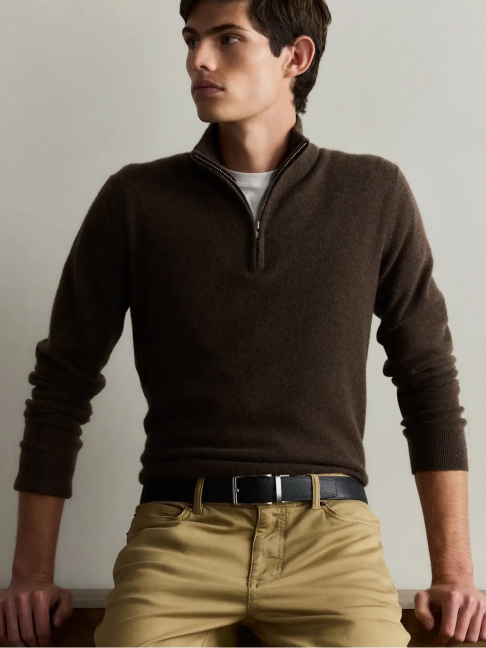 Quince Mongolian Cashmere Quarter zip Medium